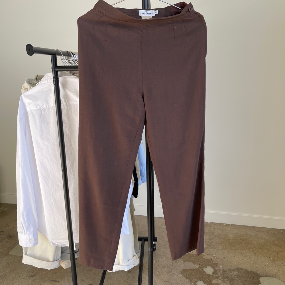 Vintage Valentino Wool Pants Brown